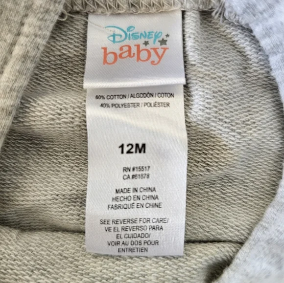 Disney Baby Mickey Mouse Gray Romper 12M Cool Vibes Only Summer Outfit - Picture 4 of 4